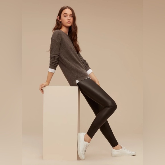 Aritzia Wilfred Free Black Daria Faux Leather Leggings, Size M - Picture 2 of 8